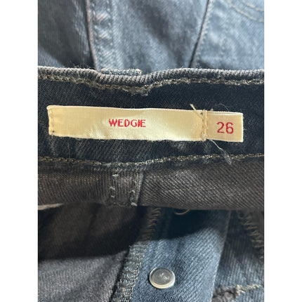 Levi's Wedgie Women's Blue Dark Wash High Waisted Straight Denim Jeans Size 26