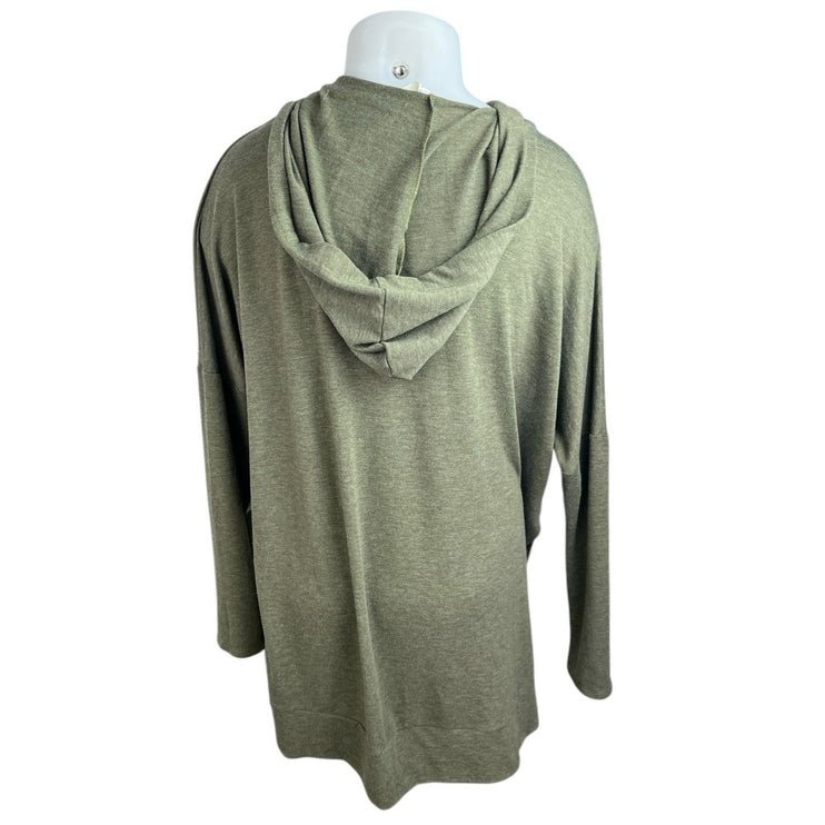 Freeloader Green Long Sleeve Full Zip Hoodie Hooded Sweatshirt Sweater Top Sz L