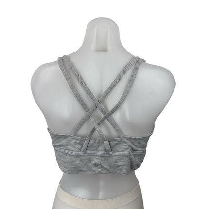 Lululemon Energy Gray Crossback Yoga Workout Athletic Sports Bra Crop Top Sz 12