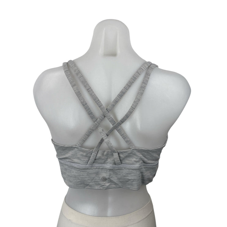 Lululemon Energy Gray Crossback Yoga Workout Athletic Sports Bra Crop Top Sz 12