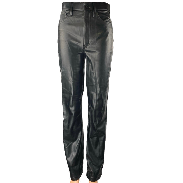 Abercrombie & Fitch The 90s Straight Ultra High Rise Faux Leather Pants Size 25