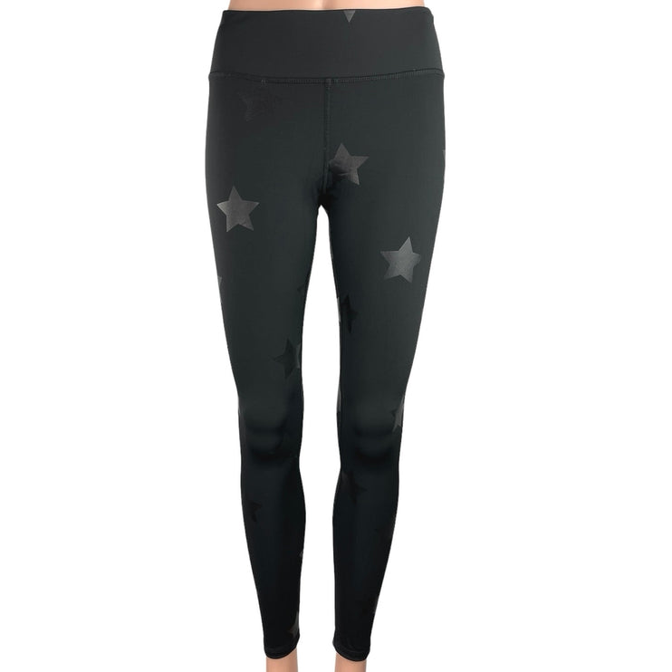 Terez Women's Black Star Pattern Mid Rise Athletic Fitness Sport Leggings Size S