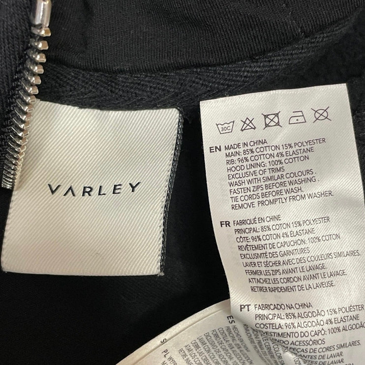 Varley Victoria 2.0 Black Long Sleeve Full Zip Hoodie Hooded Sweatshirt Jacket S