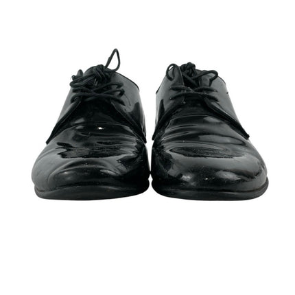 Aldo Men's Black Patent Leather Flat Heel Lace Up Derby Dress Shoes Size 10.5