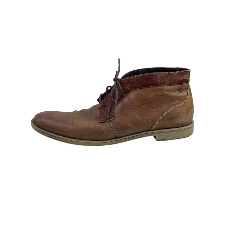 Stacy Adams Mens Brown Leather Lace Up Round Toe Chukka Ankle Boots Size 11