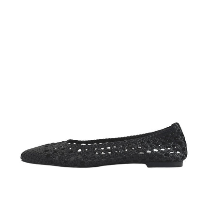 NEW Steve Madden Saxton Black Woven Pointed Toe Slip On Ballet Flats Shoes Sz 6