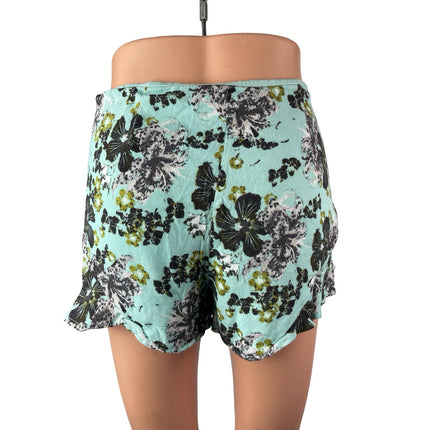 Free People Fiona Women's Green Floral Mid Rise Casual Lounge Flutter Shorts 4