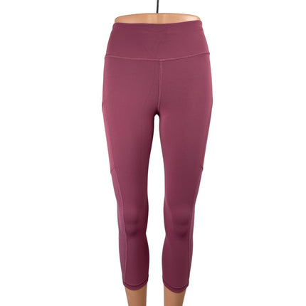 Lululemon Womens Pink Mid Rise Skinny Yoga Athletic Crop Leggings Pants Size 2