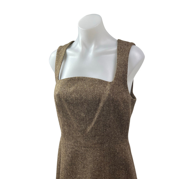 & Other Stories Women's Olive Green Sleeveless Square Neck A Line Mini Dress 6