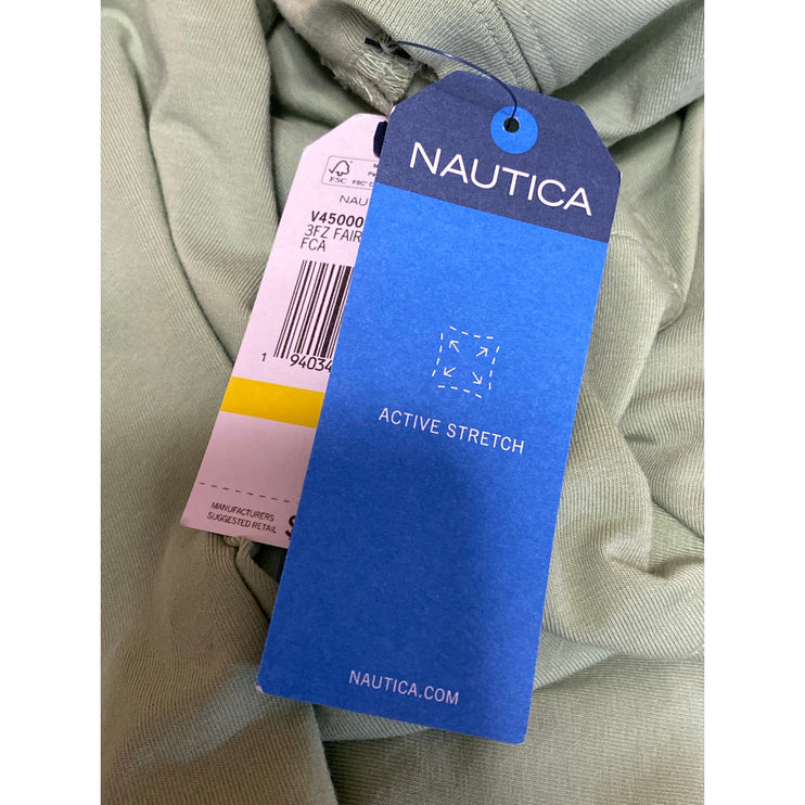 NEW Nautica Deck Men's Green Active Stretch Crew Pocket T Shirt Tee Top Size M