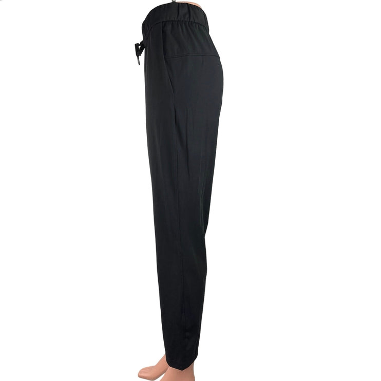 CRZ Yoga Women's Black High Rise Drawstring Straight Leg Trouser Pants Size L/12