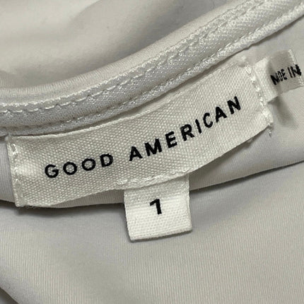 Good American Women's White Scoop Neck Sleeveless Cami Tank Crop Top Size 1