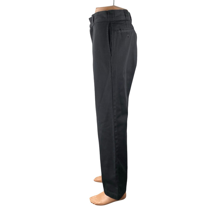 Dickies Mens Black High Rise Loose Straight Slacks Chino Trousers Dress Pants 32