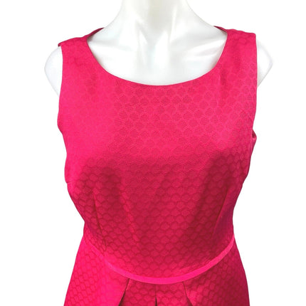 Arthur S. Levine Tahari Pink Red Sleeveless Pleated Zip Mini A-Line Dress Size 8