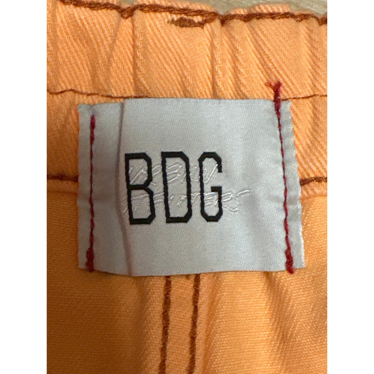 Urban Outfitters BDG Women's Orange Frayed Raw Hem Straight Leg Cargo Shorts S