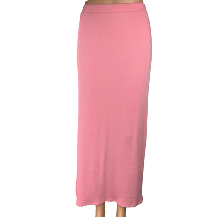 Old Navy Women's Pink Rib Knit Elastic Waist Straight Pencil Maxi Skirt Size M