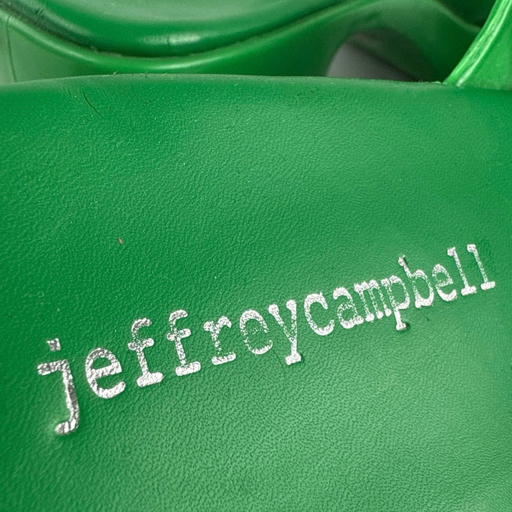 Jeffrey Campbell Bubblegum Women's Green Block Heel Slip On Platform Sandals 8