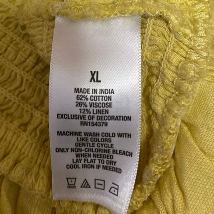 Aeropostale Women's Yellow Sleeveless Ruffle Lace Up Peplum Tank Crop Top Sz XL