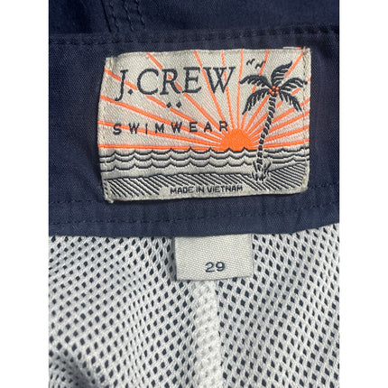 J. Crew Men's Navy Blue Mid Rise Drawstring Pocket Swim Trunks Shorts Size 29