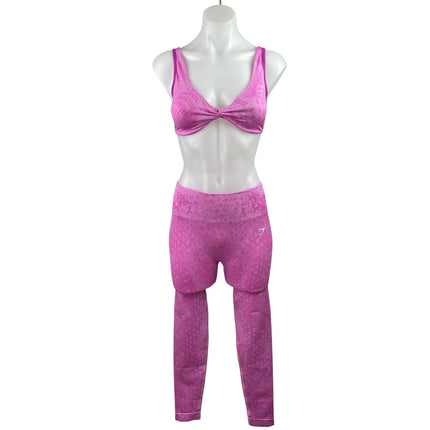 Gymshark Vital Seamless Women's Pink Sports Bra Short & Legging Pants Sets Sz S
