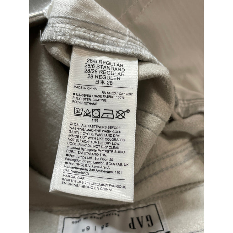 NEW Gap Silver Metallic High Waisted Faux Leather Vegan A Line Mini Skirt Size 6