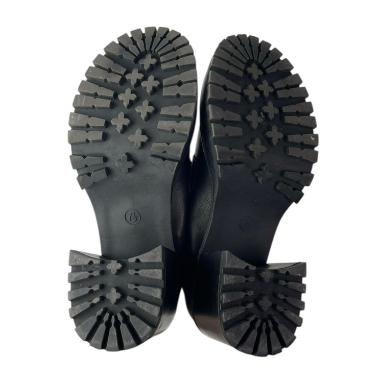 MIA Dalilah Women's Black Leather Slip On Lug Sole Platform Loafers Shoes Sz 7.5