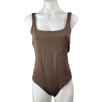 Banana Republic Brown Sleeveless Square Neck Thong Tank Bodysuit Top Size M