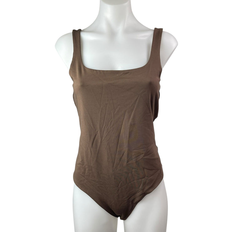 Banana Republic Brown Sleeveless Square Neck Thong Tank Bodysuit Top Size M