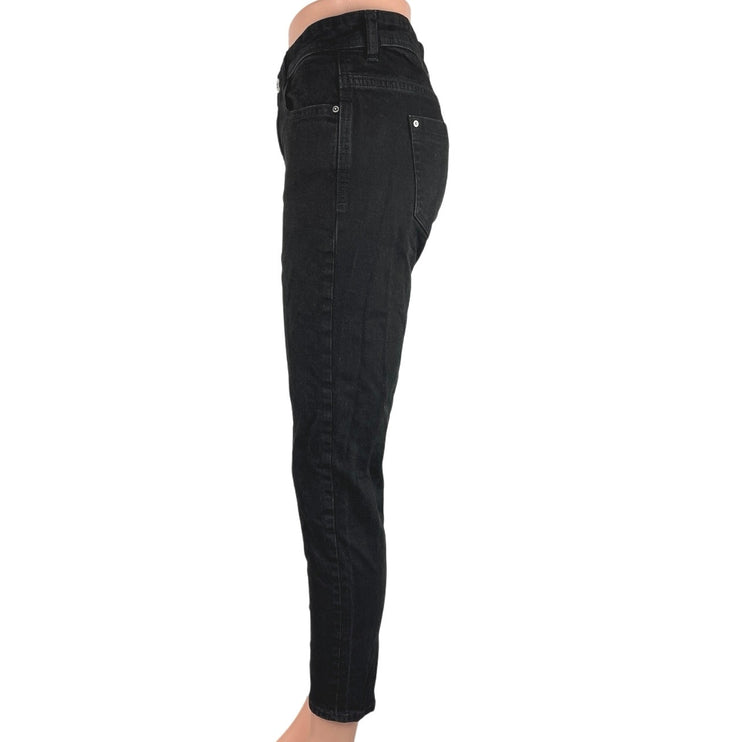 Zara Basic Black Cotton Casual Z1975 Denim High Rise Skinny Jeans Size 8