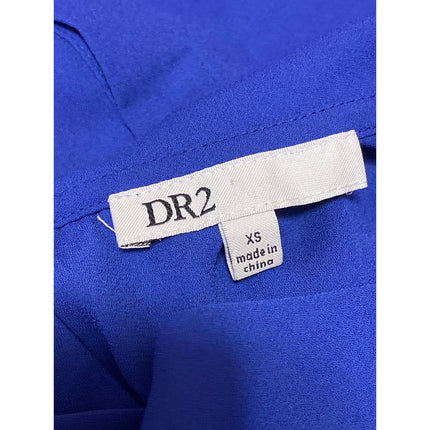 DR2 Women's Royal Blue Sleeveless Button Down Collared Blouse Shirt Top Size XS