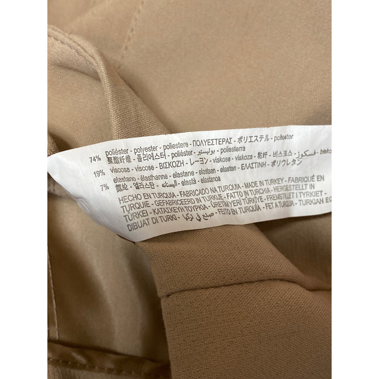 Zara Women's Tan Khaki Beige High Rise Tapered Leg Trousers Dress Pants Size M