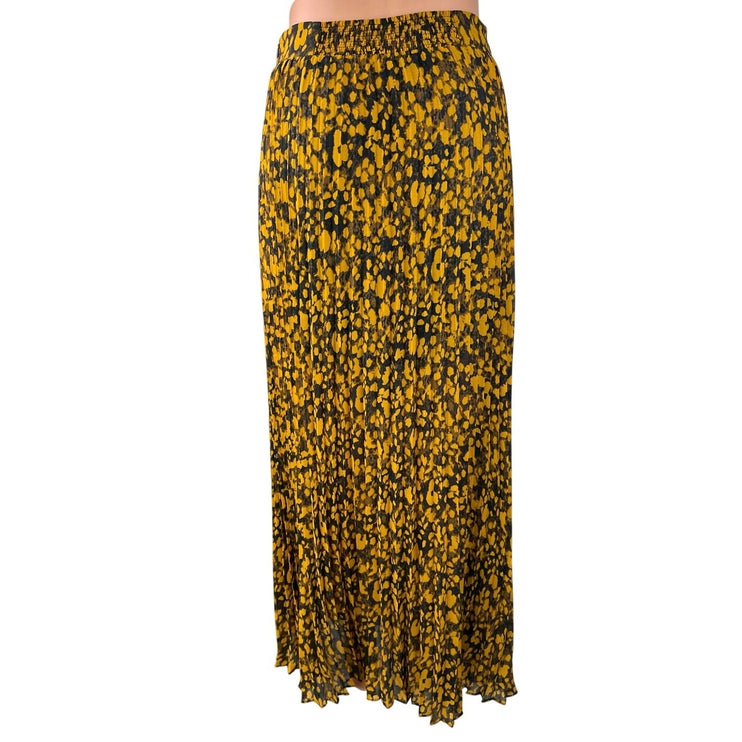 Ba&sh Lamba Pleated Multicolor Printed Chiffon Zipper Maxi A-Line Skirt Size 1