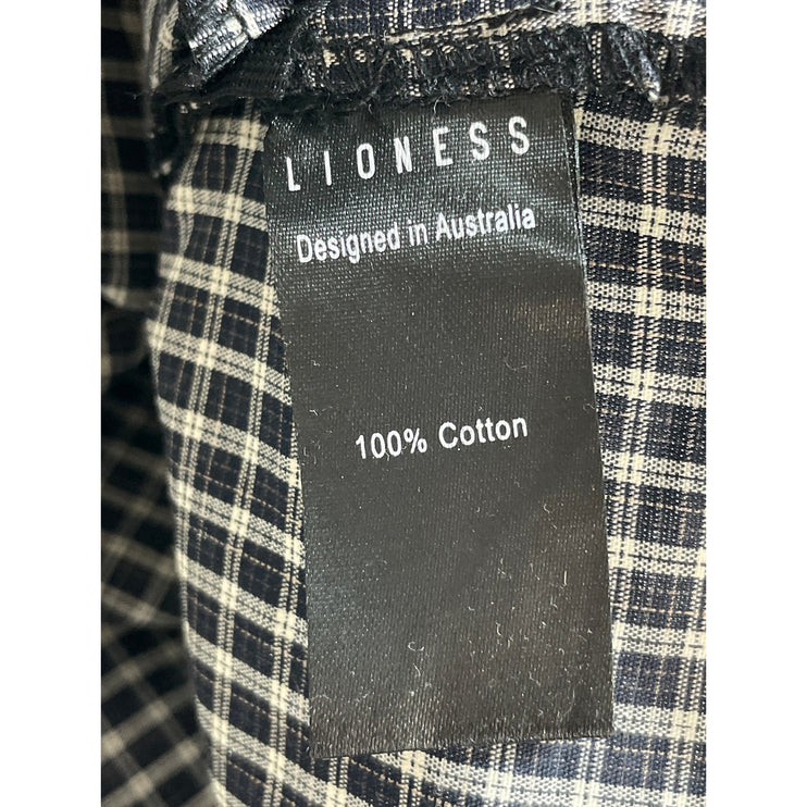 NEW Lioness Kensington Black Plaid Tie Wrap Low Waist Mini Skort Skirt Short XS