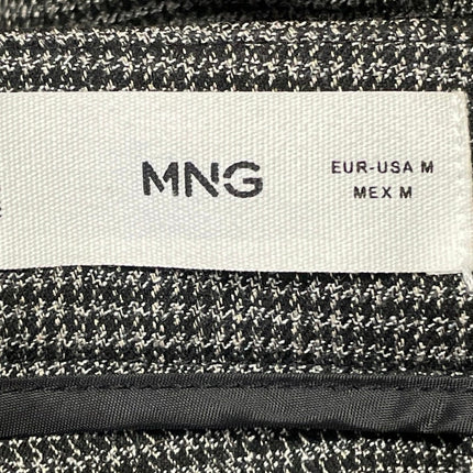 MNG Mango Women's Black Gray Buckle High Waist Pleated A Line Mini Skirt Size M