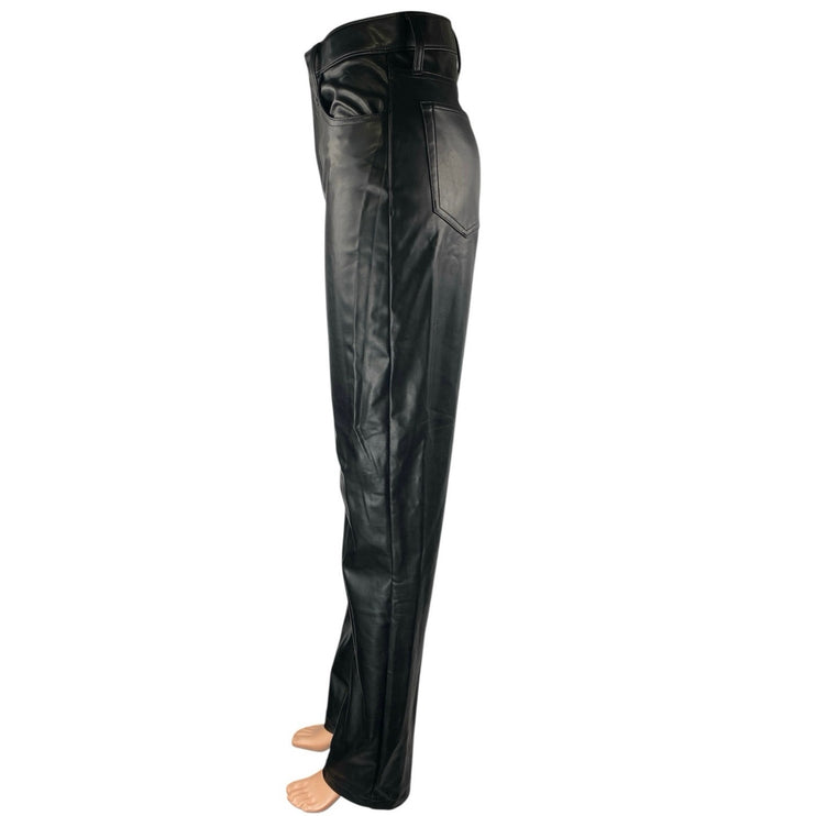 Abercrombie & Fitch The 90s Straight Ultra High Rise Faux Leather Pants Size 25