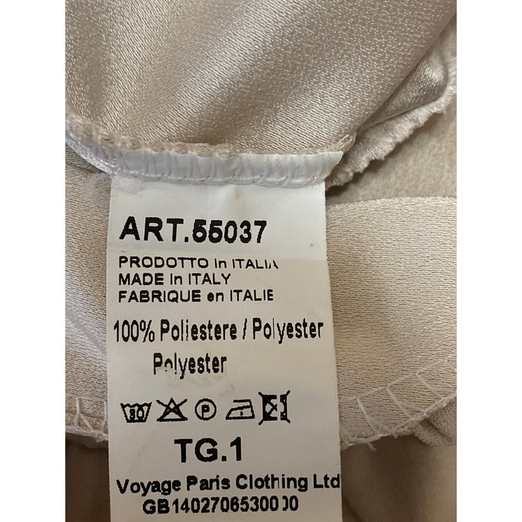 Pois Women Beige High Waisted Pull On Tapered Leg Cargo Jogger Sweat Pants Sz S