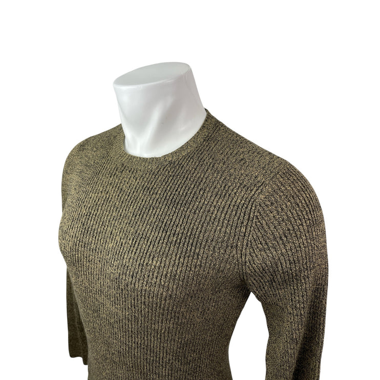 ASOS Men's Olive Green Ribbed Knit Crew Neck Long Sleeve Sweater Top Size M