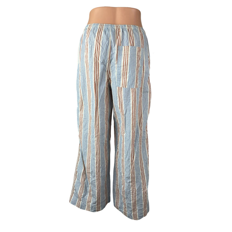 Urban Outfitters Women's Stripes High Rise Palazzo Wide Leg Trousers Pants Sz M