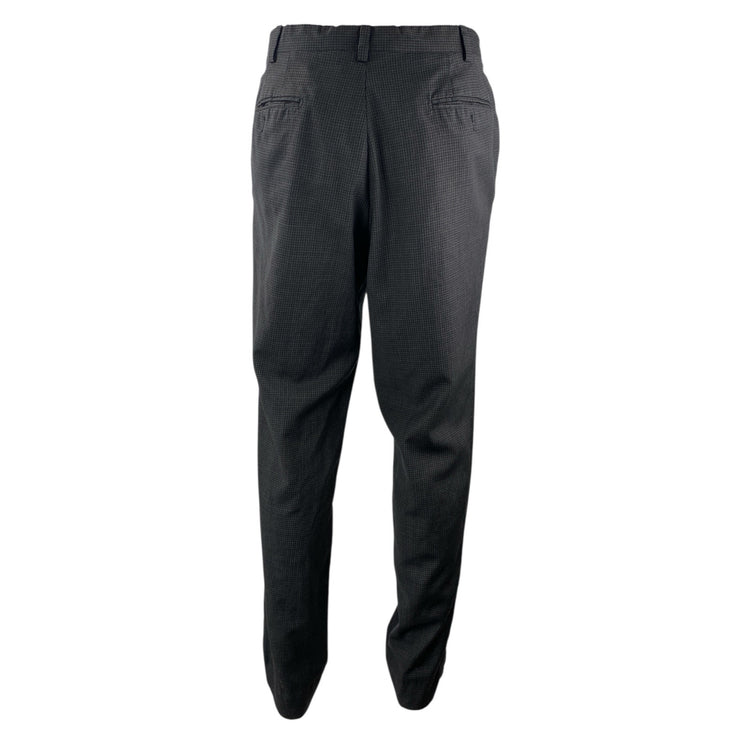 Jack Victor Men's Black Plaid Mid Rise Straight Leg Trousers Dress Pants Size L