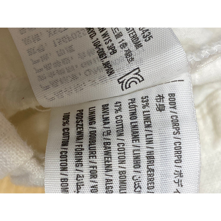 Abercrombie & Fitch White Linen Pleated Palazzo Wide Leg Trousers Dress Pants XS