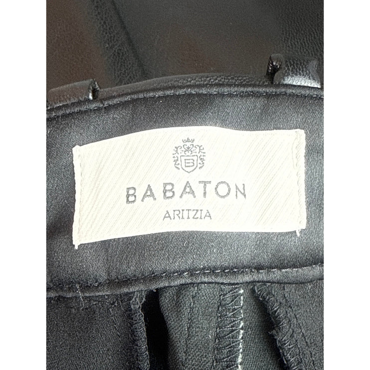 Aritzia Babaton Black Faux Leather Vegan High Waist Pencil Mini Skirt Size 4