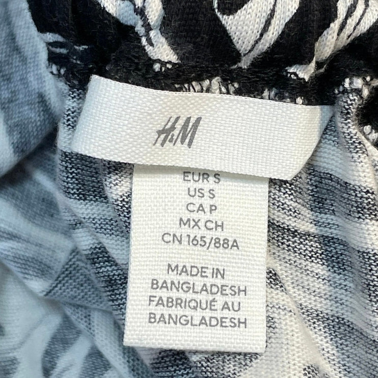 H&M Womens Black Pattered Zebra Print Sleeveless Oversized Maxi Tank Dress Sz S
