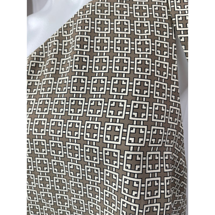 Abercrombie & Fitch Beige Geometric Sleeveless One Shoulder Scarf Tank Top Sz L