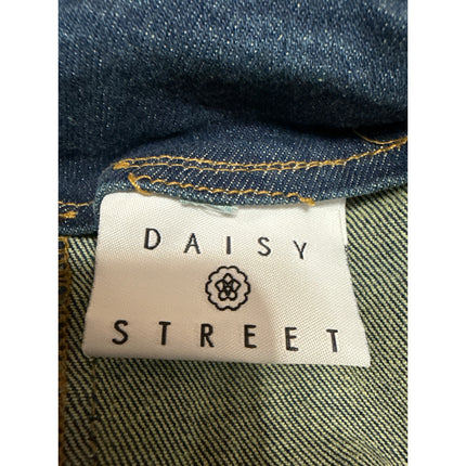 Daisy Street Blue Denim Strapless Sleeveless Ruffle Mini Bodycon Tube Dress Sz M