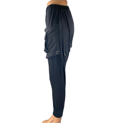 Dolls Kill Darker Wavs Women's Black Pocket Skirted Skinny Leggings Pants Size S