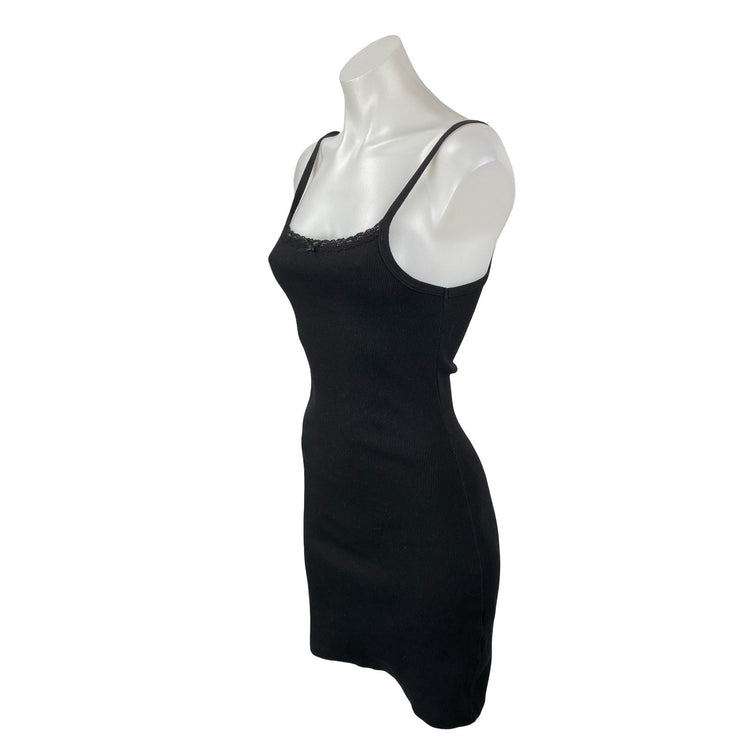 Brandy Melville Belle Lace Black Sleeveless Mini Cami Tank Slip Bodycon Dress S