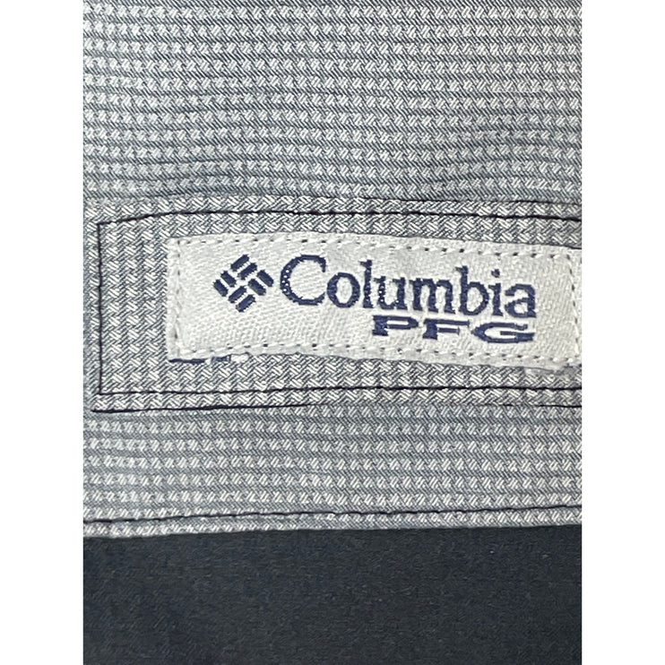Columbia PFG Tamiami Gray Black Hoodie Hooded Long Sleeve Sweatshirt Top Size S