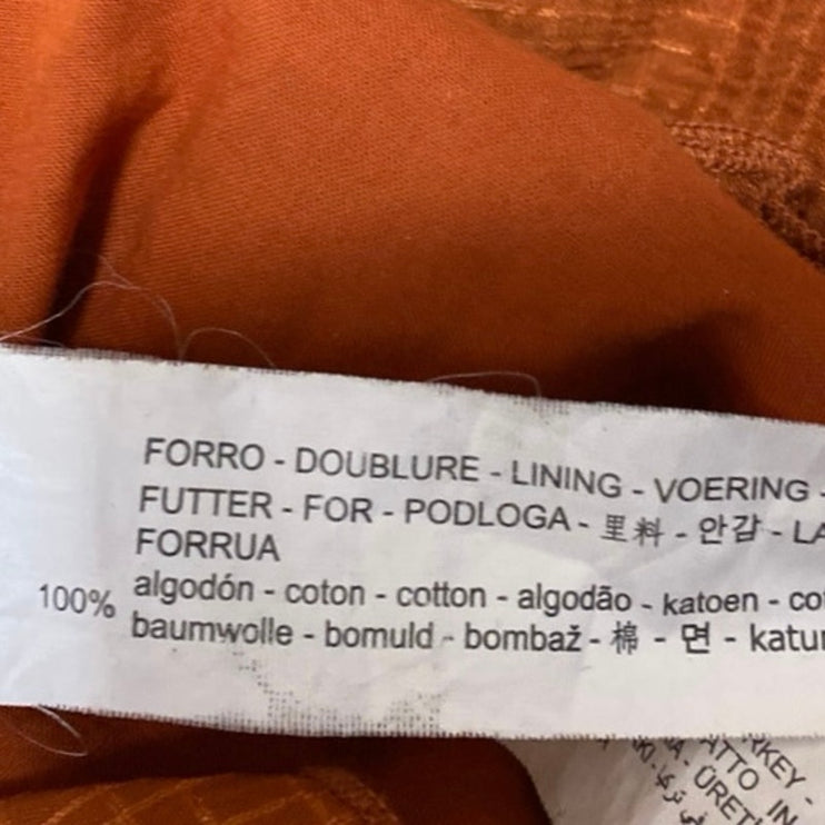 Zara Brown Off The Shoulder Short Sleeve Ruffle Plaid Peplum Crop Top Size S