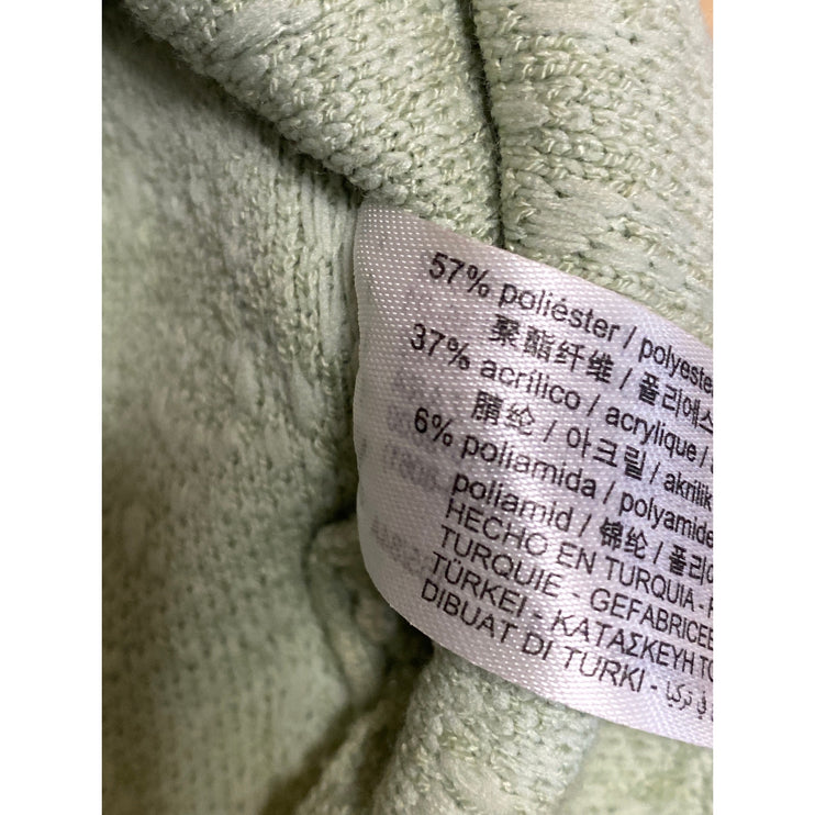 ZARA Light Green Jacquard Knit Short Puff Sleeve Square Neck Crop Blouse Top S