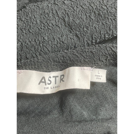 ASTR The Label Black Textured Draped One Shoulder Long Sleeve Blouse Top Size L